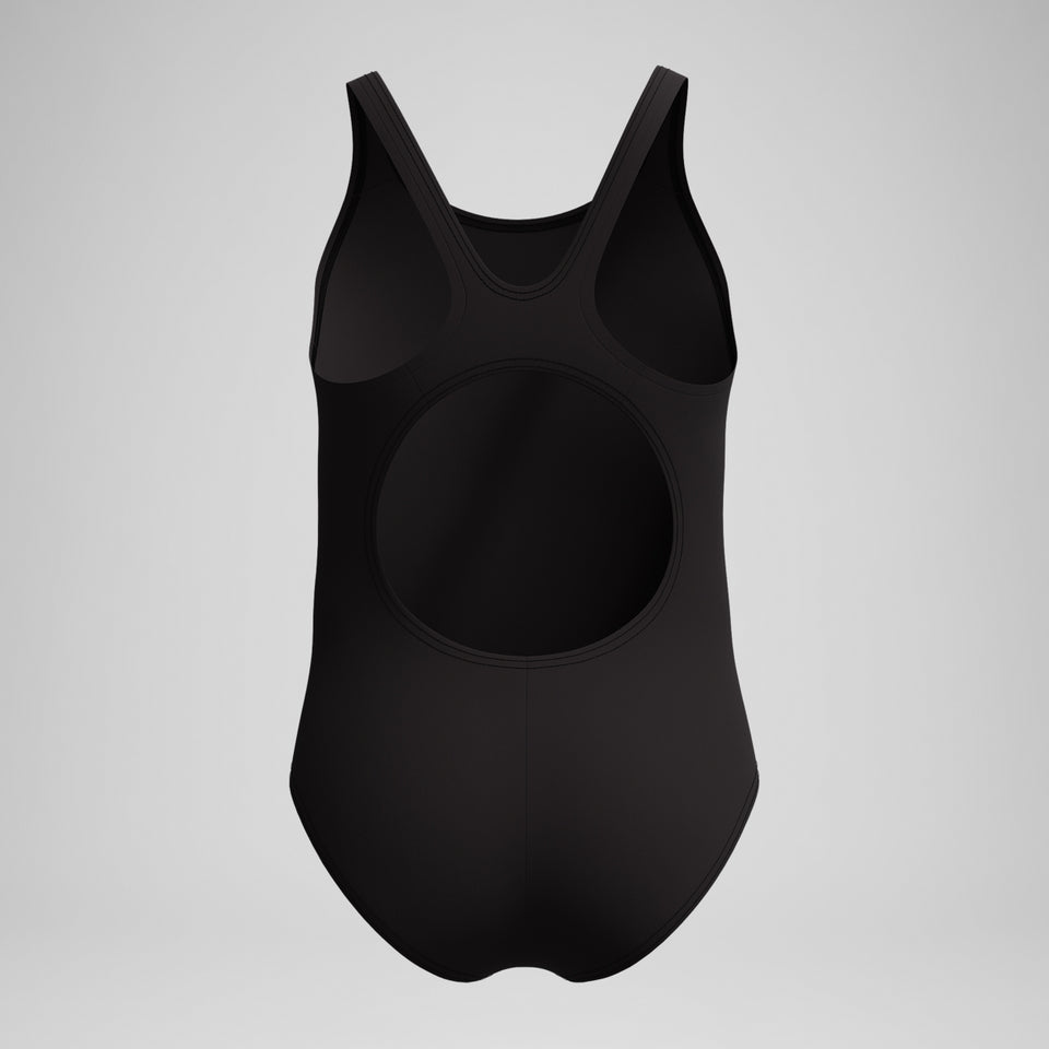 Speedo Girls Placement Muscleback Swimsuit Black/Peach
